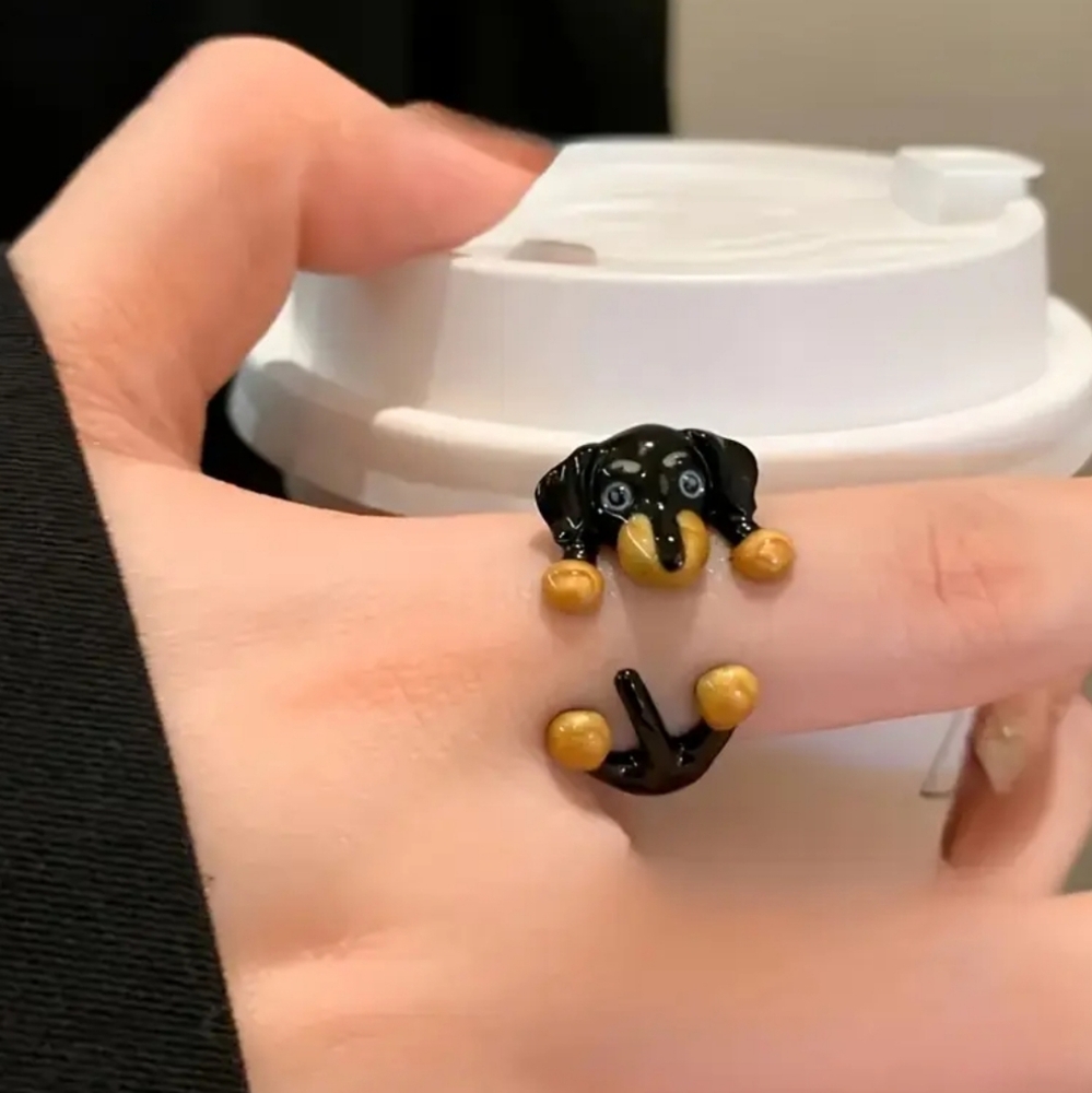 Adorable Adjustable Dog Ring Cute & Quirky Fashion‎ Accessory for Casual Attire